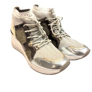 Women's Hilda Knit and Glitter Chain-Mesh Trainer Sneakers